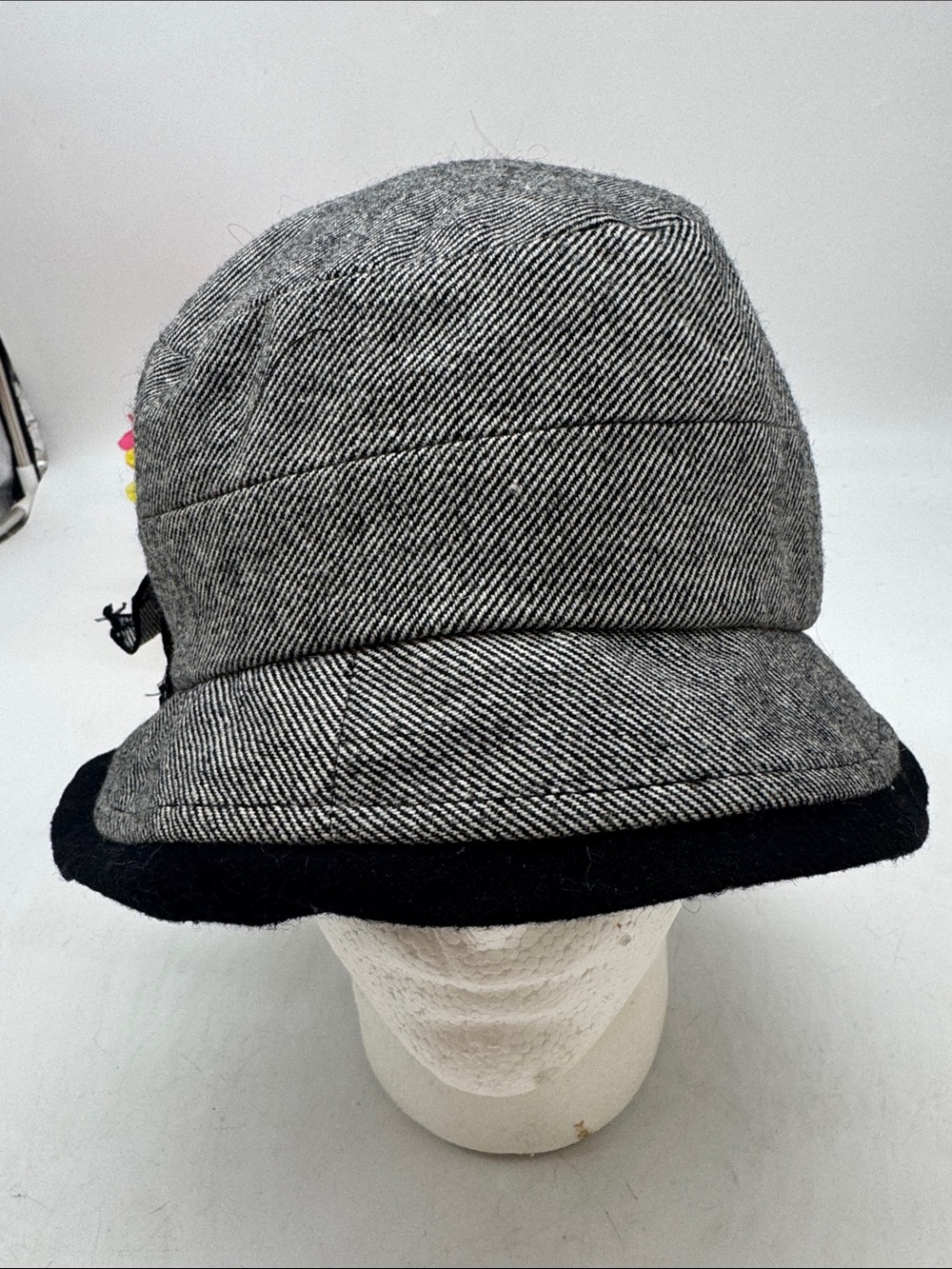 C&C Exclusives Gray Tweed Bucket Hat with Black Trim